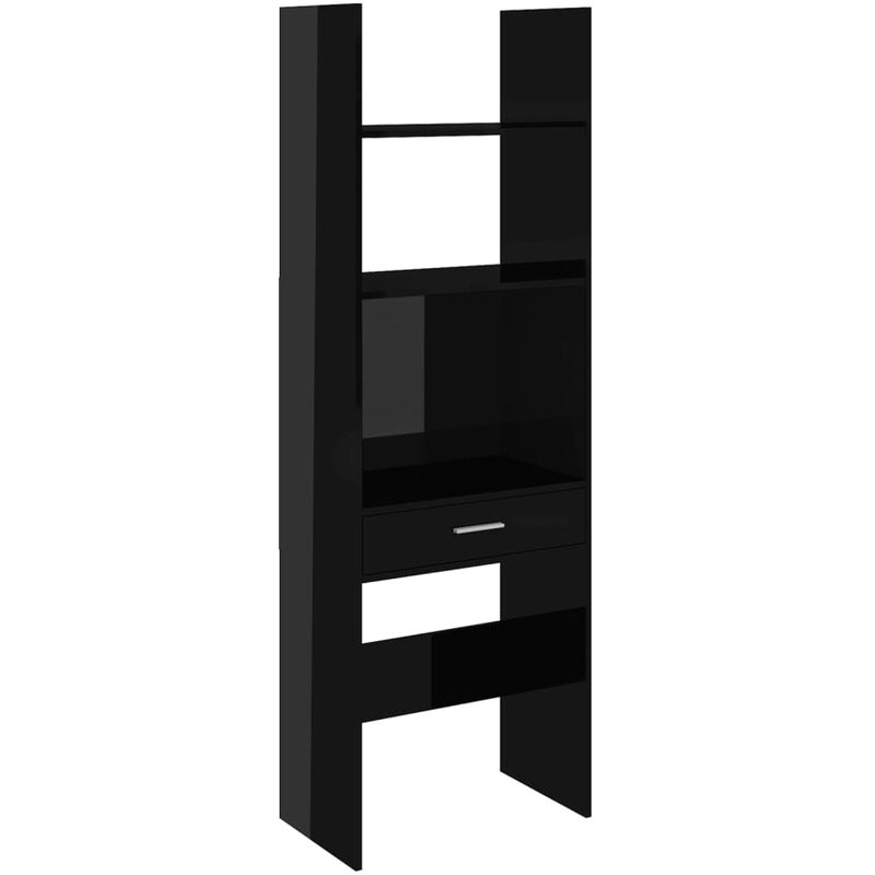 

vidaXL Estantería de aglomerado 60x35x180 cm negro brillante - Negro