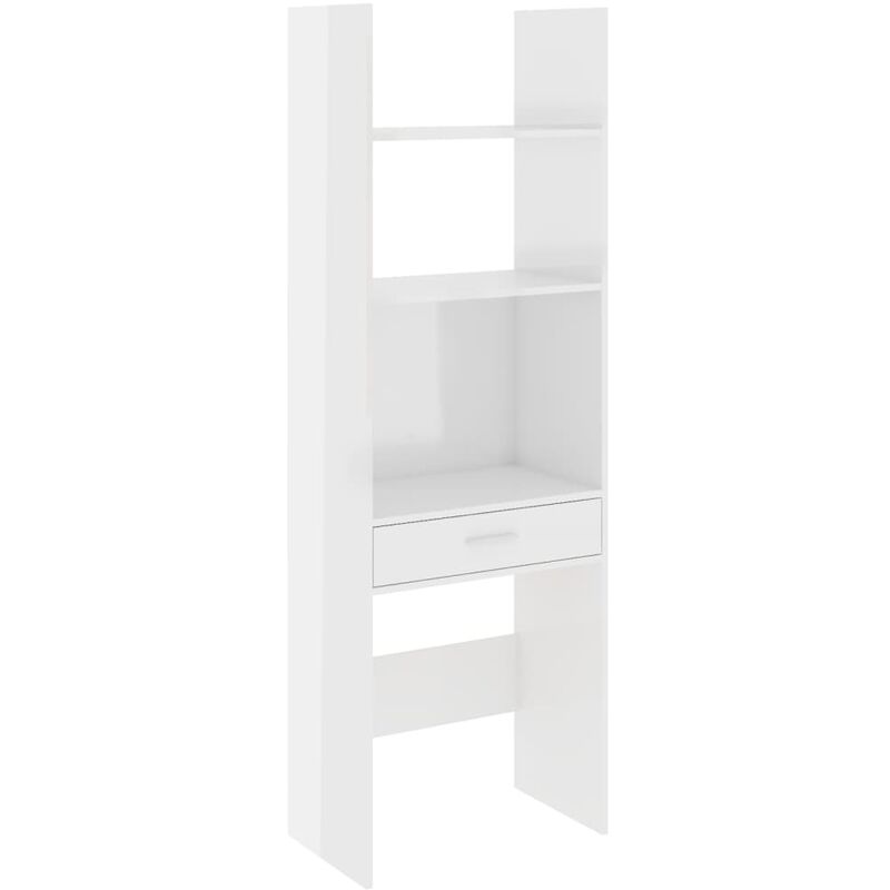 

vidaXL Estantería de aglomerado 60x35x180 cm blanco brillante - Blanco