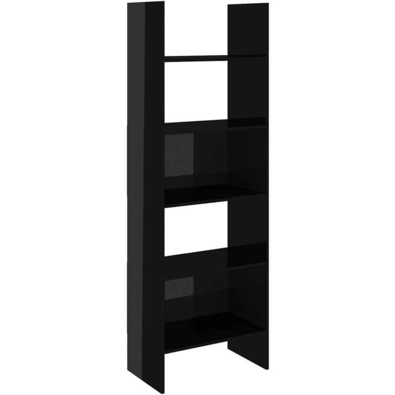 

vidaXL Estantería de aglomerado 60x35x180 cm negro brillante - Negro