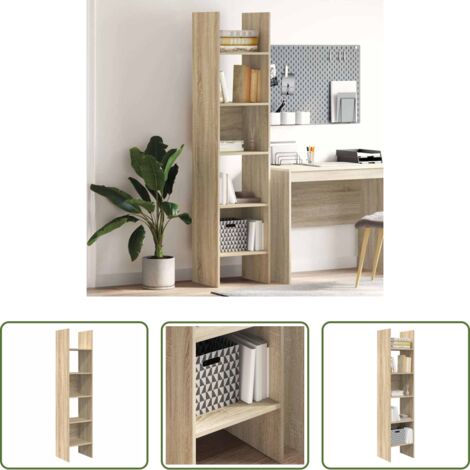 vidaXL Estantería de contrachapado -  Estantería madera contrachapada color roble Sonoma 40x35x180 cm
