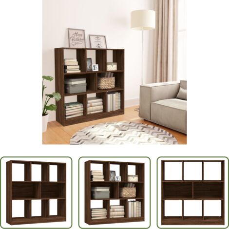 vidaXL Estantería de contrachapado -  Estantería madera contrachapada marrón roble 97,5x29,5x100 cm