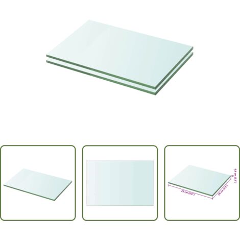 vidaXL Estantería de cristal -  Estantes 2 unidades panel de vidrio transparente 20x25 cm