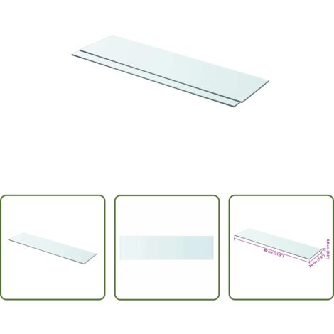 vidaXL Estantería de cristal -  Estantes 2 unidades panel de vidrio transparente 80x20 cm