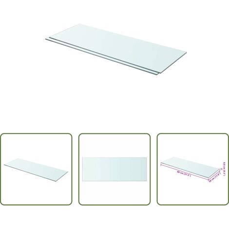 vidaXL Estantería de cristal -  Estantes 2 unidades panel de vidrio transparente 80x30 cm