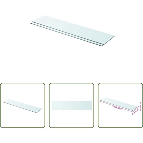 vidaXL Estantería de cristal -  Estantes 2 unidades panel de vidrio transparente 90x20 cm