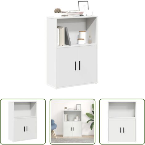 vidaXL Estantería de libros -  Estantería de madera de ingeniería blanca 60x24x85 cm