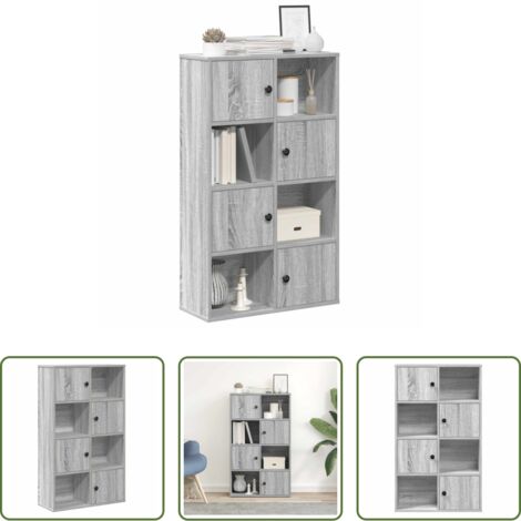 vidaXL Estantería de libros -  Estantería madera de ingeniería gris sonoma 60x24x101,5 cm