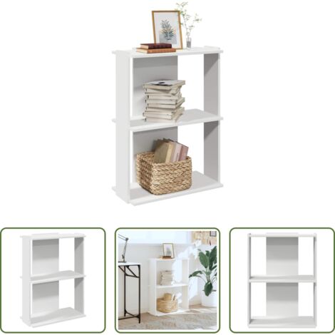 vidaXL Estantería de libros -  Librería 3 niveles madera ingeniería blanco 60x30x80 cm