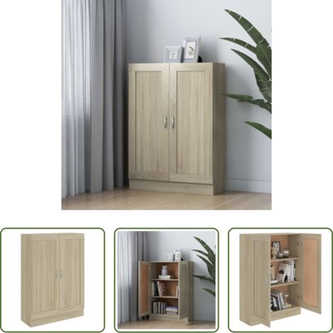 vidaXL Estantería de madera contrachapada -  Estantería madera contrachapada color roble 82,5x30,5x115 cm