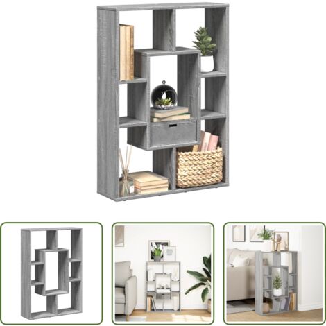 vidaXL Estantería de madera de ingeniería -  Estantería de madera de ingeniería gris Sonoma 63x20x90 cm