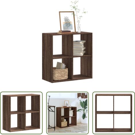 vidaXL Estantería de madera de ingeniería -  Estantería de madera ingeniería marrón roble 68,5x32x68,5 cm