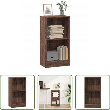 vidaXL Estantería de madera de ingeniería -  Estantería madera de ingeniería marrón roble 40x24x76 cm