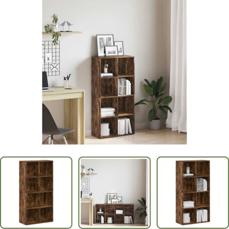 vidaXL Estantería de madera -  Estantería/Aparador contrachapada roble ahumado 66x30x130 cm
