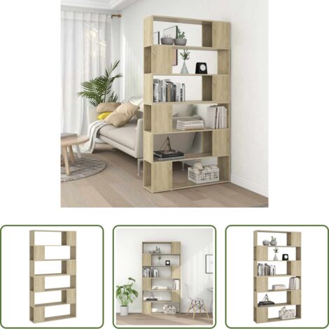vidaXL Estantería de madera -  Estantería divisor de espacios color roble Sonoma 100x24x188 cm