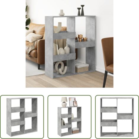 vidaXL Estantería de madera -  Separador de ambientes madera gris hormigón 100x33x115 cm