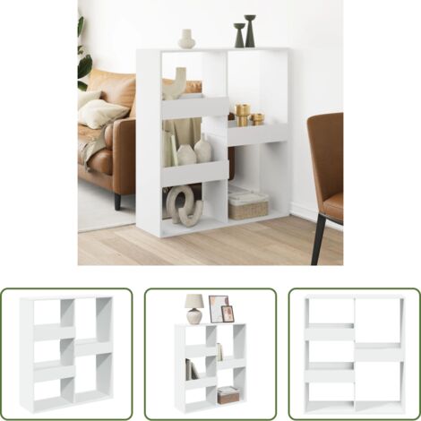 vidaXL Estantería de madera -  Separador de ambientes madera ingeniería blanco 100x33x115 cm