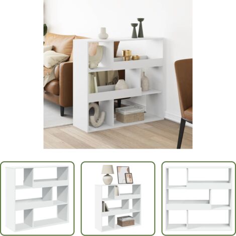 vidaXL Estantería de oficina -  Separador de ambientes madera ingeniería blanco 100x33x94,5 cm