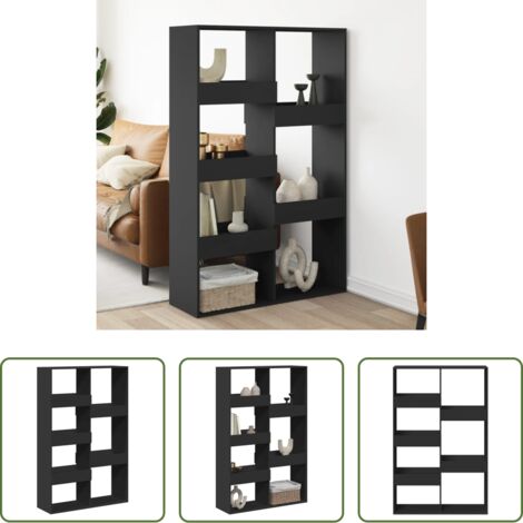 vidaXL Estantería de oficina -  Separador de ambientes madera ingeniería negro 100x33x155,5 cm