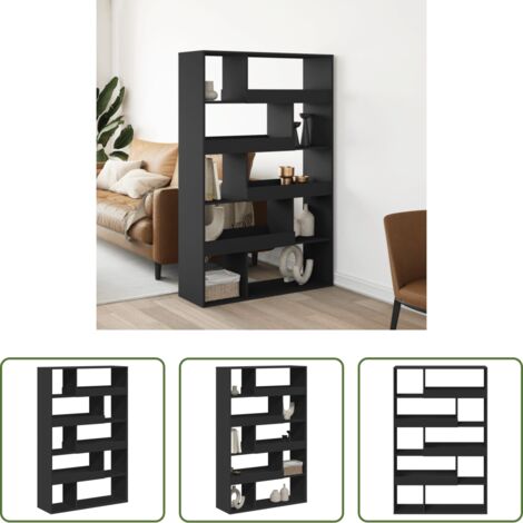vidaXL Estantería de oficina -  Separador de ambientes madera ingeniería negro 100x33x156,5 cm