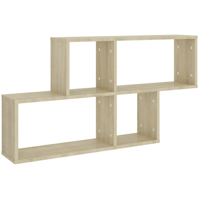 

vidaXL Estantería de pared de aglomerado 100x18x53 cm color roble Sonoma - Marrón