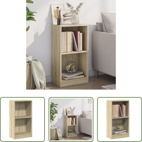 vidaXL Estantería de roble -  Estantería de madera contrachapada color roble 40x24x75 cm