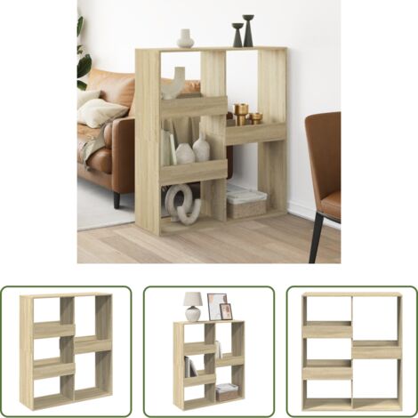 vidaXL Estantería de roble -  Separador de ambientes madera roble Sonoma 100x33x115 cm