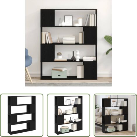vidaXL Estantería de TV -  Conjunto de mueble de TV Roble Negro 100 x 24 x 124,5 cm