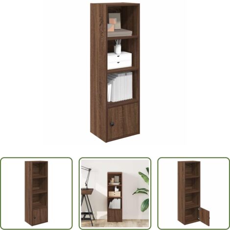 vidaXL Estantería decorativa -  Estantería de madera de ingeniería marrón roble 31x24x102 cm