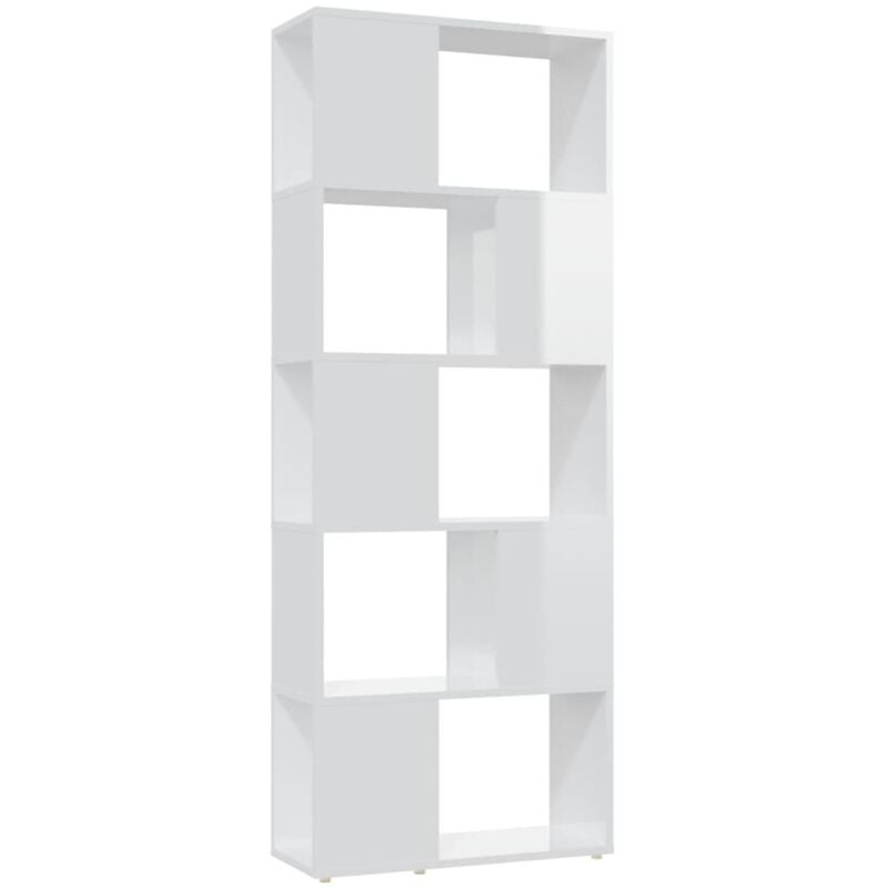 

vidaXL Estantería divisor de espacios 60x24x155 cm blanco con brillo - Blanco