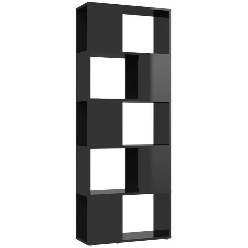 

vidaXL Estantería divisor de espacios 60x24x155 cm negro con brillo - Negro