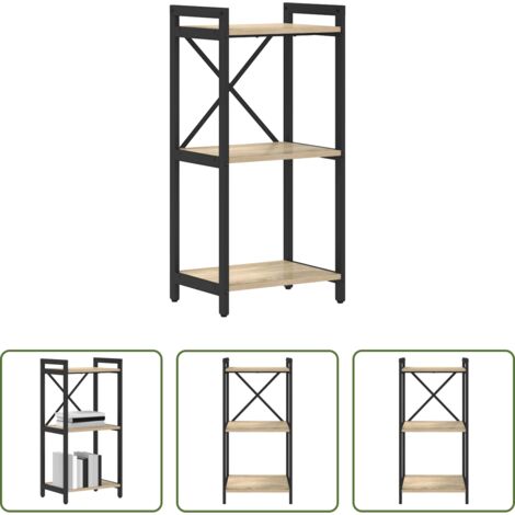 vidaXL Estantería industrial -  Estante de libros Roble Sonoma 40 x 30 x 85 cm