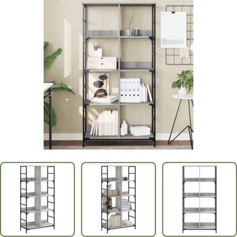 vidaXL Estantería industrial -  Estantería de madera de ingeniería gris Sonoma 78,5x33x153 cm