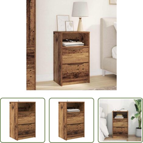 vidaXL Estantería -  Mesa de Noche con cajón Madera Vieja 40 x 30 x 467 cm