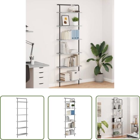 vidaXL Estantería moderna -  Estante de libros Gris Sonoma 60 x 24 x 203 cm