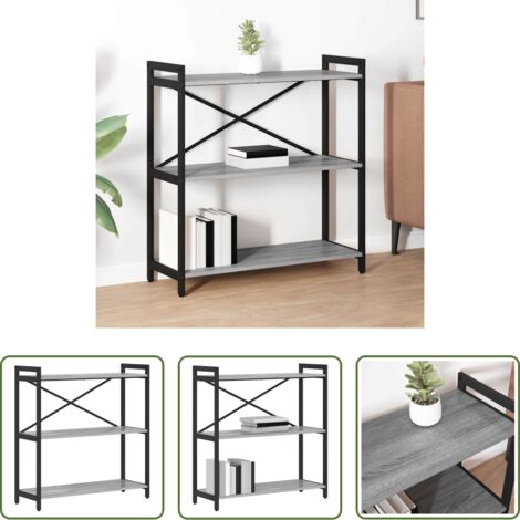 vidaXL Estantería moderna -  Estante de libros Gris sonoma 80 x 30 x 85 cm