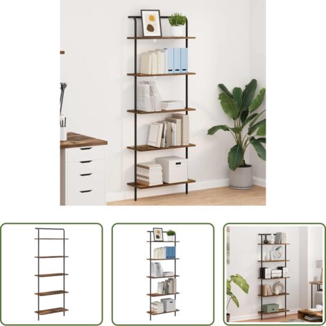 vidaXL Estantería moderna -  Estante de libros Roble ahumado 60 x 24 x 168 cm
