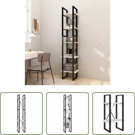 vidaXL Estantería moderna -  Estantería librería 5 niveles madera de pino blanco 40x30x175cm