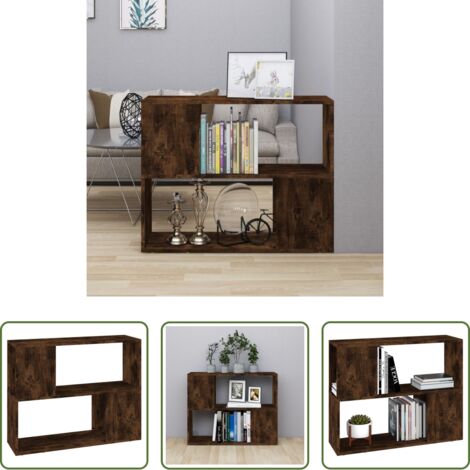 vidaXL Estantería multifuncional -  Estantería/divisor de espacios color roble ahumado 80x24x63 cm
