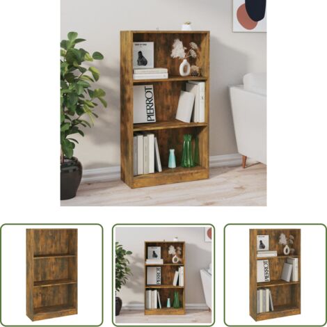 vidaXL Estantería para libros -  Estantería madera contrachapada color roble ahumado 60x24x109cm