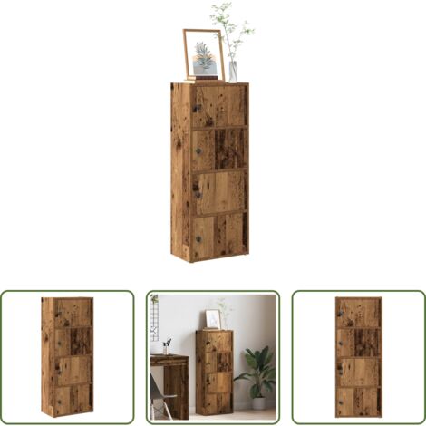 vidaXL Estantería para libros -  Estantería madera de ingeniería color envejecido 40x24x102 cm