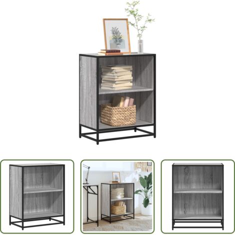 vidaXL Estantería para libros -  Estantería madera ingeniería gris sonoma 60x35x76 cm