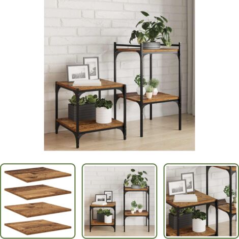 vidaXL Estantería para libros -  Tablero de Estantería 4 pcs Marrón 40 x 40 x 1,5 cm