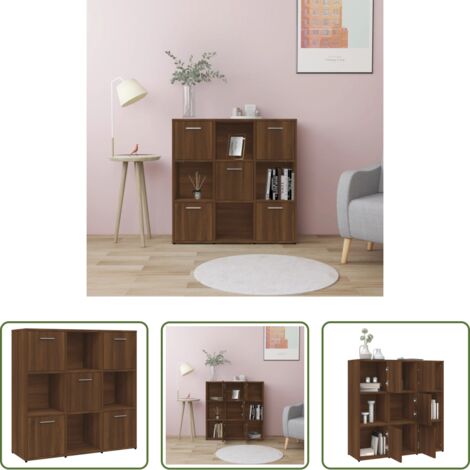vidaXL Estantería roble -  Estantería madera contrachapada roble marrón 90x30x90 cm