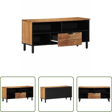 vidaXL Estantería -  Unidades de TV Madera de Acacia Sólida 100 x 33,5 x 46 cm