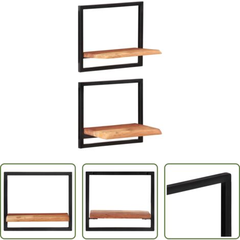 vidaXL Estanterías de madera -  Estantes de pared 2 unidades madera maciza acacia 40x24x35 cm