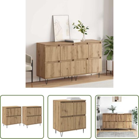 vidaXL Estanterías modernas -  Tableros Lateral 2 pcs Roble artisan 120 x 35 x 70 cm