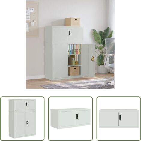 vidaXL Estantes ajustables -  Armario archivador de acero gris claro 90x40x130 cm