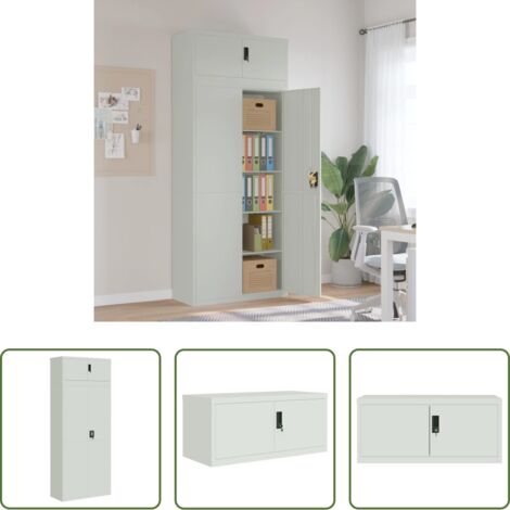 vidaXL Estantes ajustables -  Armario archivador de acero gris claro 90x40x220 cm