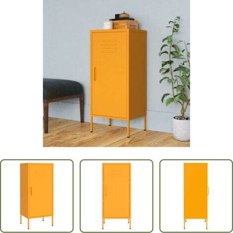 vidaXL Estantes ajustables -  Armario de almacenamiento acero mostaza 42,5x35x101,5 cm