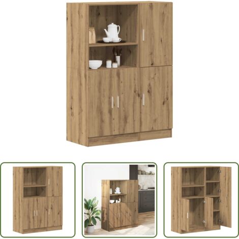vidaXL Estantes cocina -  Set de muebles cocina 2 pzas madera ingeniería roble artesanal